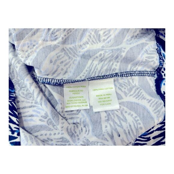 Lilly Pulitzer Small 3/4 Sleeve White & Blue Coral 🪸 Print Dress - Picture 4 of 8